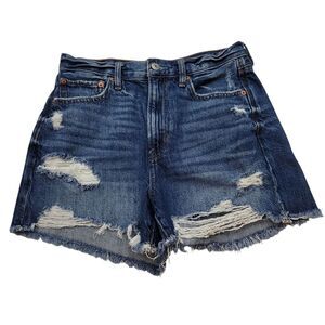 AE Denim '90s Boyfriend Short Distressed Denim Jean Shorts in Dark Wash Size 4